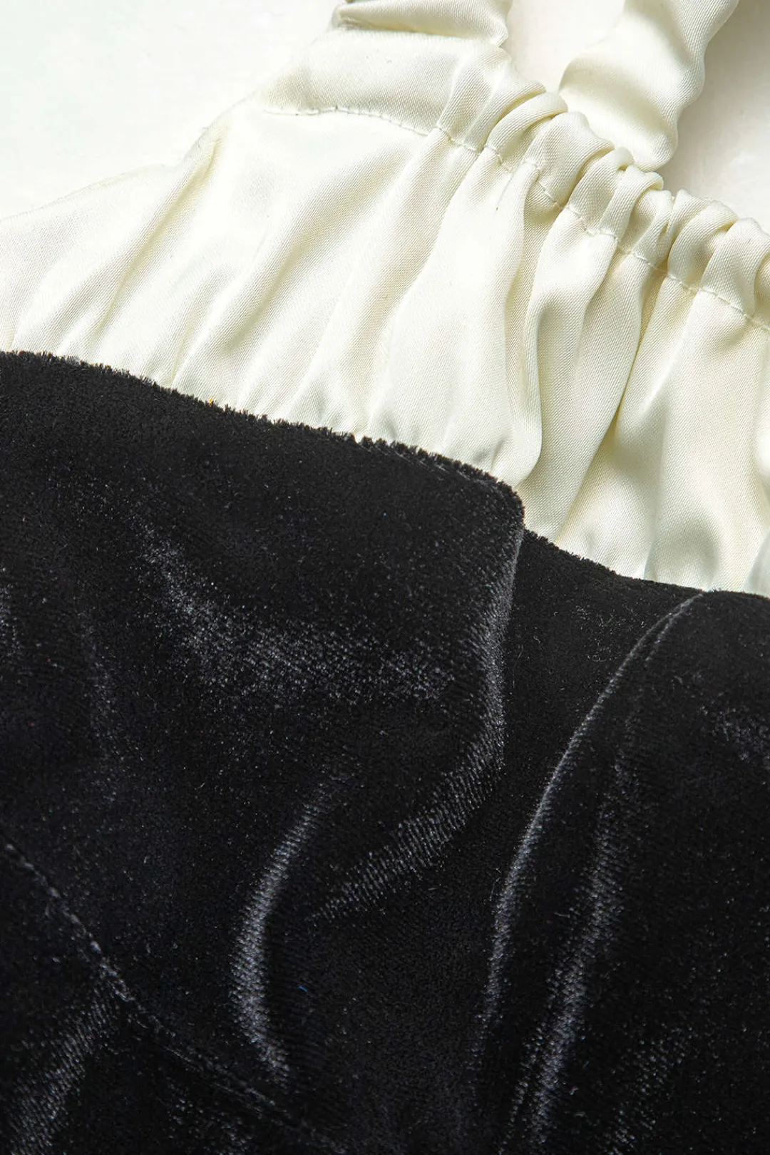 MICAS Mini Dresses-Color Block Ruched Drawstring Mini Dress BLACK