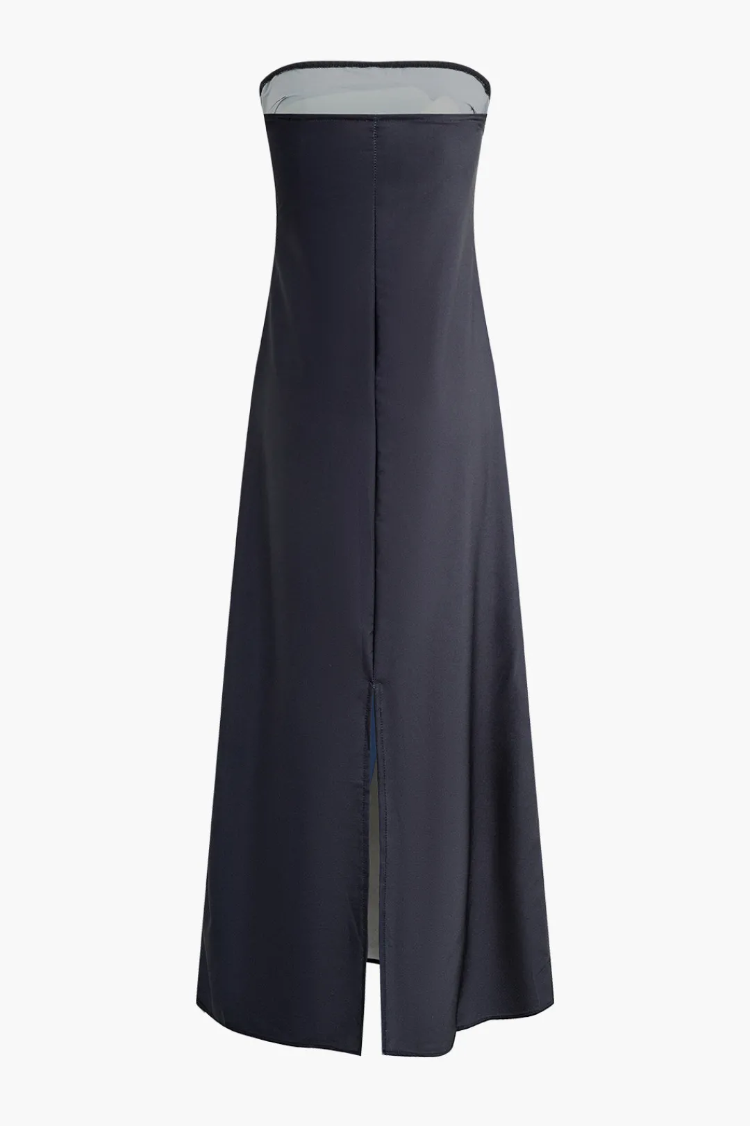 MICAS Maxi Dresses-Color Block Strapless Slit Maxi Dress