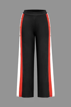 MICAS Pants-Color Block Wide Leg Trousers
