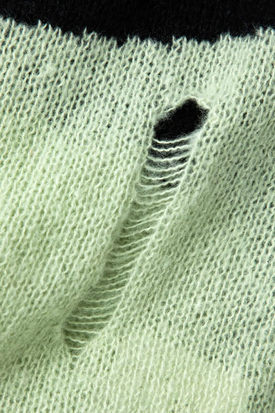 MICAS Long Sleeve Dresses|Knitwear-Colorblock Knit Destroyed Slit Midi Dress GREEN