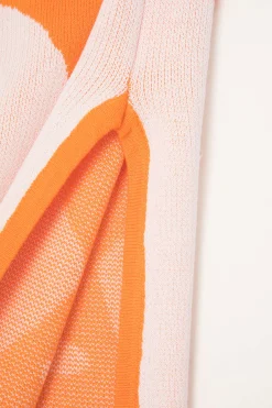 MICAS Knitwear|Knit Dresses-Colorblock One Shoulder Slit Knit Dress