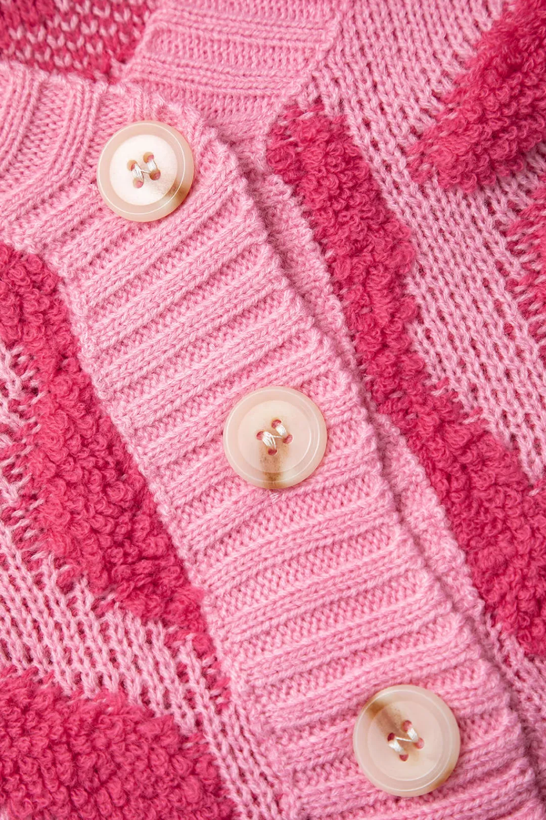 MICAS Outerwear|Knitwear-Colorblock V-neck Knit Button Up Cardigan