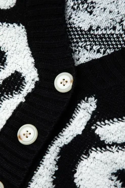 MICAS Outerwear|Knitwear-Colorblock V-neck Knit Button Up Cardigan