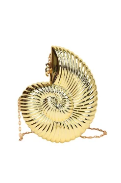 MICAS Bags|Accessories-Conch Design Cross-body Bag GOLD