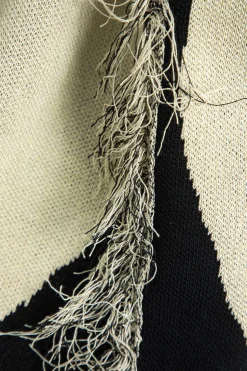 MICAS Knit Bottoms|Knit Bottoms-Contrast Abstract Print Fringe Sweater Trousers Contrast Color