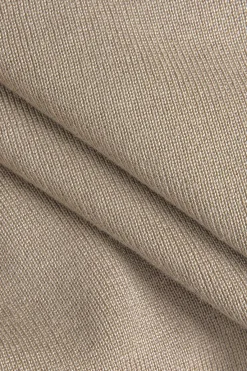 MICAS Knitwear|Knit Sets-Contrast Binding Knit Top And Pants Set KHAKI