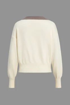 MICAS Outerwear|Outerwear-Contrast Button Sweater Cardigan BEIGE