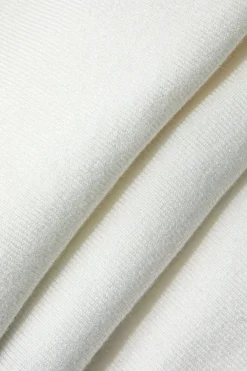 MICAS Knit Dresses-Contrast Button Up Collared Sleeveless Knit Mini Dress WHITE