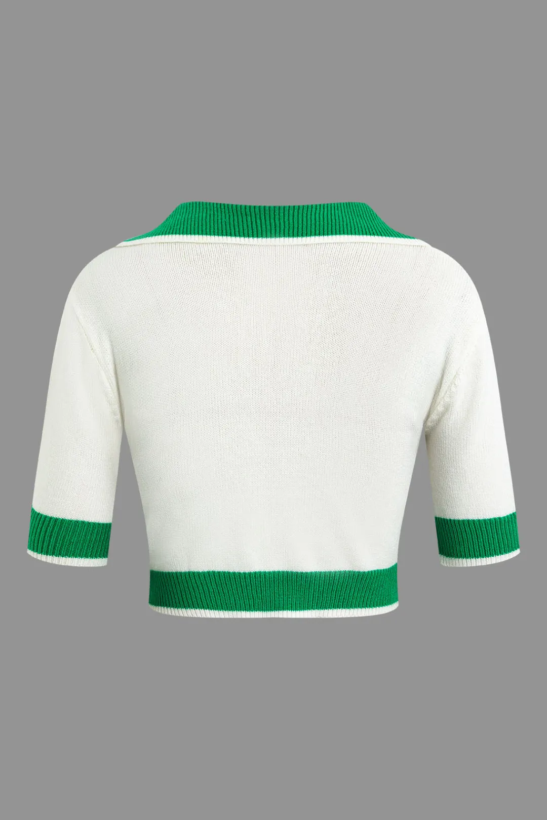 MICAS Vacation Sets|Knit Sets-Contrast Collar Crop Knit Top And Mini Skirt Set