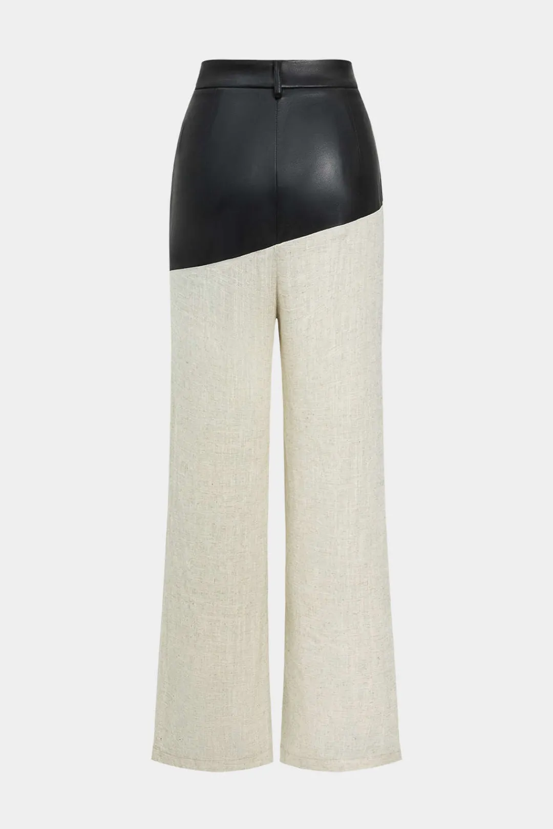 MICAS Pants-Contrast Color Block Print Straight-leg Trousers