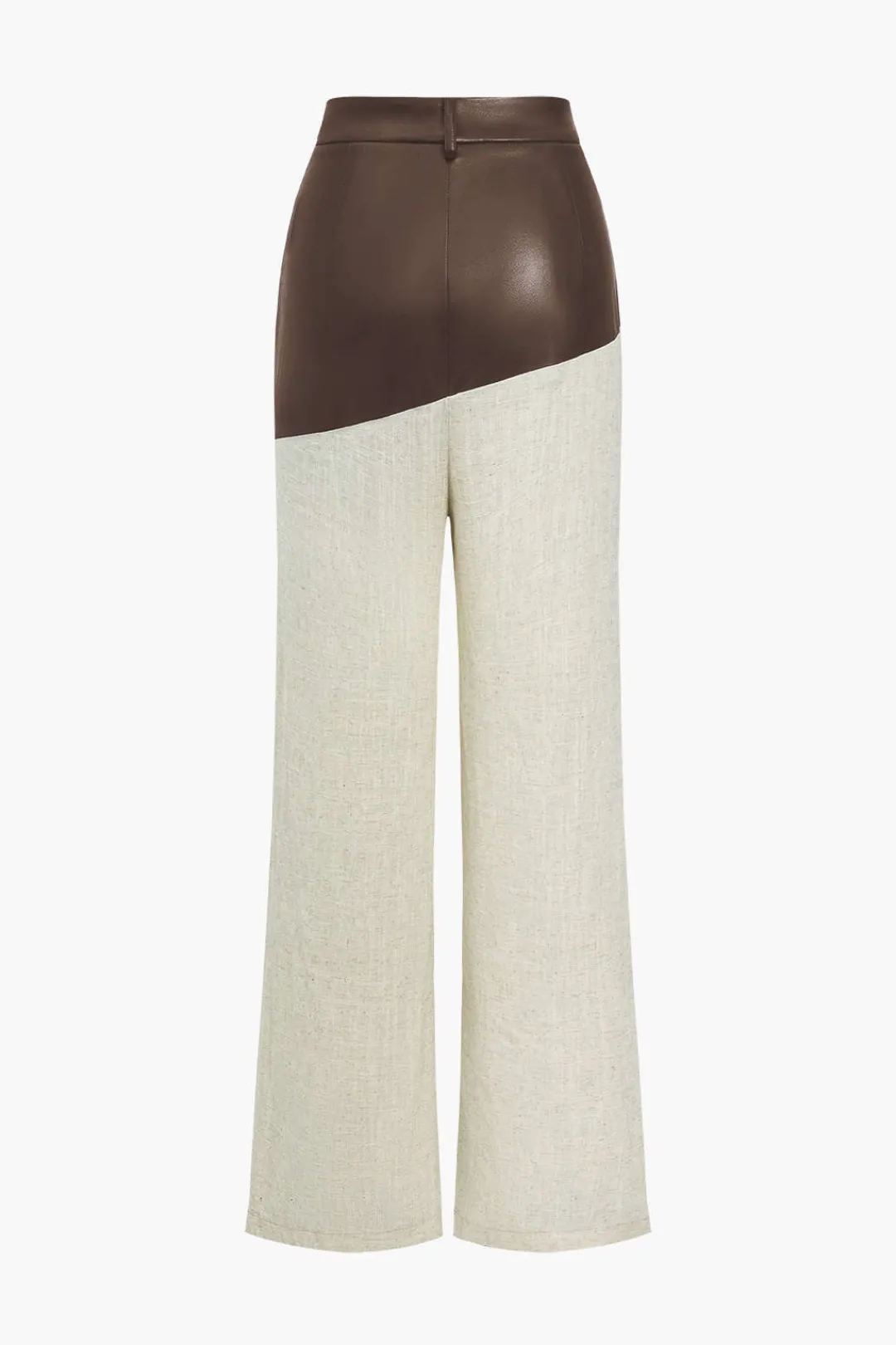 MICAS Pants-Contrast Color Block Print Straight-leg Trousers