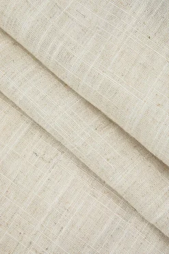 MICAS Skirts-Contrast Faux Leather And Linen Slit Asymmetrical Skirt