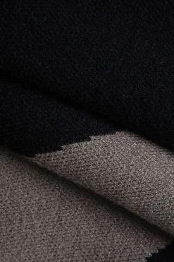 MICAS Knitwear|Knit Tops-Contrast Fringe Sweater Tank Top BLACK