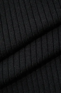 MICAS Knit Dresses-Contrast Knit Button Up Midi Dress Contrast Color