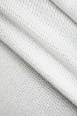 MICAS Knit Tops-Contrast Knit Long-Sleeve Top WHITE