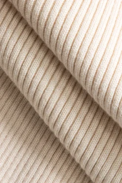 MICAS Long Sleeve Dresses|Knitwear-Contrast Knit Tie-Up Long Sleeve Dress BEIGE