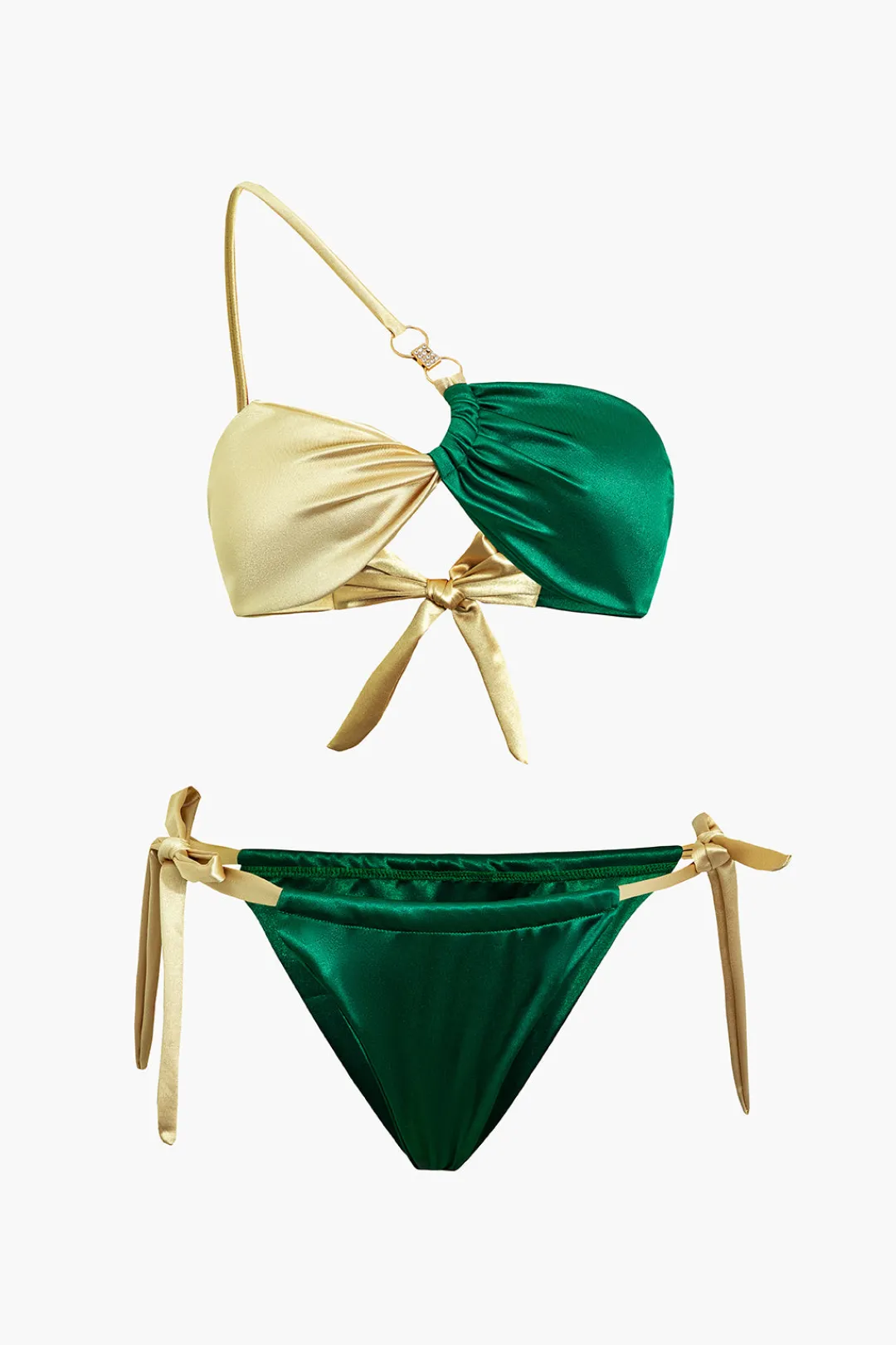 MICAS Swimwear-Contrast Knot Bikini Set Contrast Color