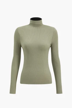 MICAS Long Sleeve Tops|Long Sleeves Tops-Contrast Long-Sleeve Top