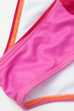 MICAS Swimwear|Vacation Sets-Contrast One Shoulder Bodysuit And Wrap Skirt Set MULTICOLOR