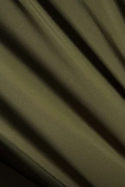 MICAS Skirt Sets-Contrast Patchwork Zipper Long-Sleeve Top And Skirt Set MILITARY