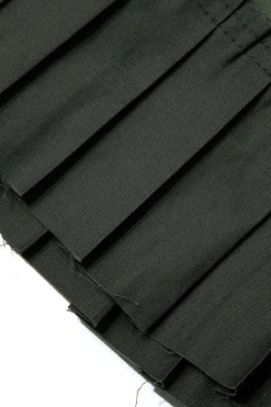 MICAS Skirts-Contrast Pleated Mini Skirt MILITARY