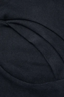 MICAS Long Sleeve Tops|Long Sleeves Tops-Contrast Ruched Long Sleeve Top BLACK