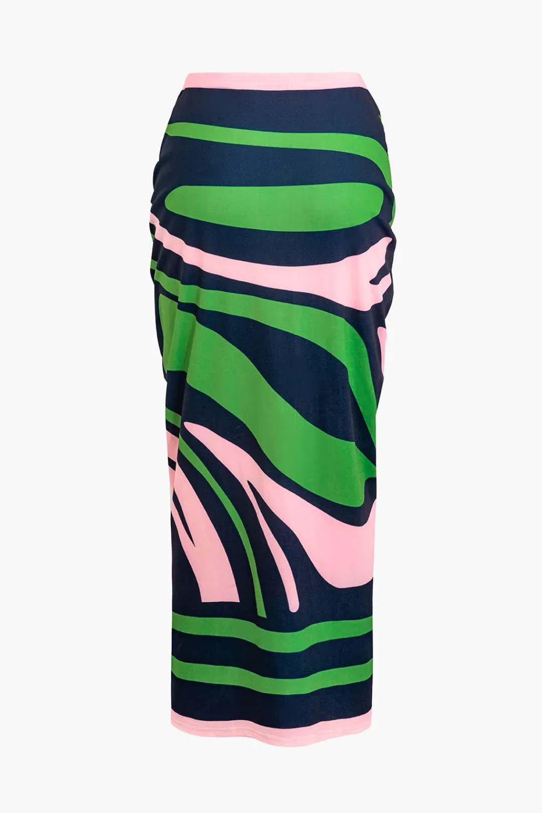 MICAS Skirt Sets|Vacation Sets-Contrast Ruched Slit Skirt Set MULTICOLOR