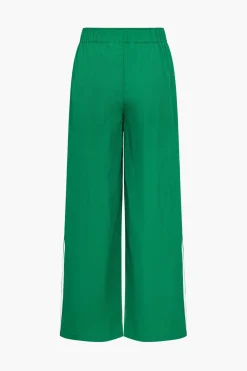 MICAS Pants-Contrast Side Stripe Pocket Elastic Waist Pants GREEN