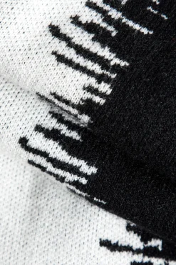 MICAS Knitwear|Knit Dresses-Contrast Sleeveless Bodycon Knit Dress BLACK