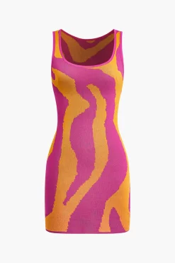 MICAS Knitwear|Knit Dresses-Contrast Sleeveless Knit Mini Dress