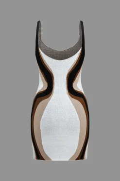 MICAS Knitwear|Knit Dresses-Contrast Slip Knit Mini Dress Contrast Color