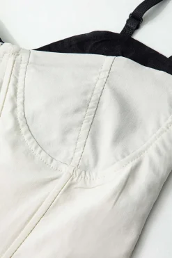 MICAS Corset & Bustier Tops|Tank Tops & Cami-Contrast Strap Corset Cami Top BEIGE