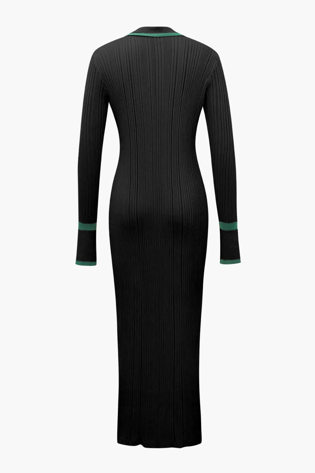 MICAS Knitwear|Knit Dresses-Contrast Trim Button Down Knitted Dress