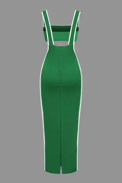 MICAS Vacation Sets-Contrast Trim Tube Top And Pinafore Dress Set