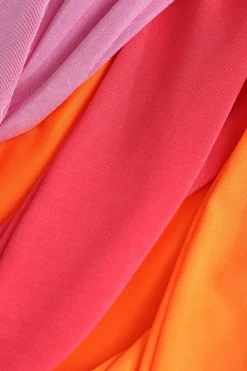 MICAS Tube Tops-Contrast Twisted Front Tube Top ORANGE