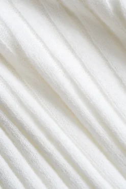 MICAS Knitwear|Knit Tops-Contrast V-neck Sweater Long-Sleeve Top IVORY