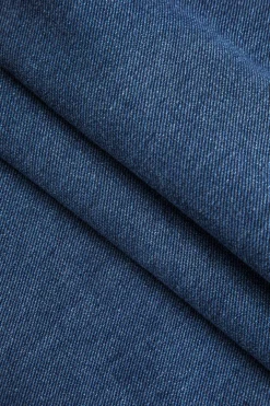 MICAS Jeans-Contrast Wave Pattern Wide Leg Jeans BLUE