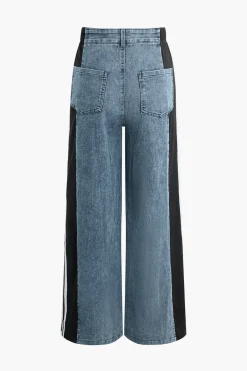 MICAS Jeans-Contrast Wide Leg Jeans Contrast Color