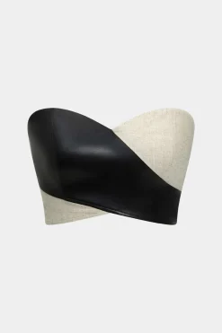 MICAS Tube Tops-Contrast Zipper Tube Top