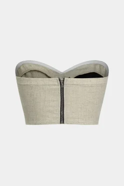 MICAS Tube Tops-Contrast Zipper Tube Top