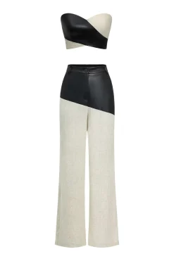 MICAS Tube Tops-Contrast Zipper Tube Top