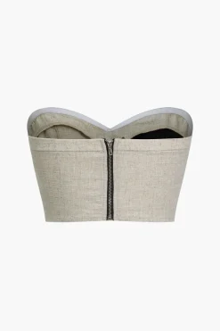 MICAS Tube Tops-Contrast Zipper Tube Top