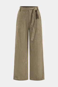 MICAS Pants-Corduroy Tie Front Wide Leg Trousers KHAKI