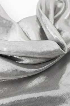 MICAS Mini Dresses-Cowl Neck Metallic Slip Mini Dress