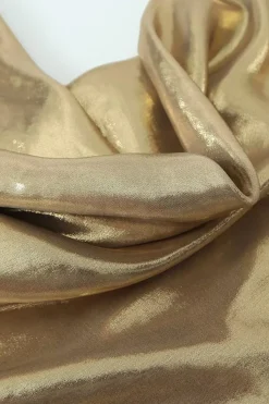 MICAS Mini Dresses-Cowl Neck Metallic Slip Mini Dress