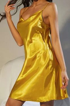 MICAS Lingerie & Sleepwear-Cowl Neck Slip Dress Lingerie