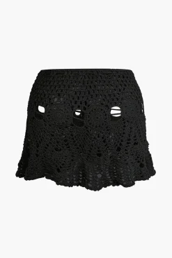 MICAS Knitwear|Vacation Sets-Crochet Halter Knit Cami Top And Mini Skirt Set