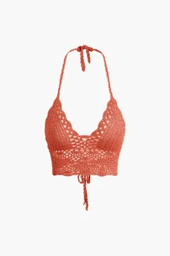 MICAS Knitwear|Vacation Sets-Crochet Halter Knit Cami Top And Mini Skirt Set