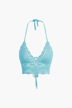 MICAS Knitwear|Vacation Sets-Crochet Halter Knit Cami Top And Mini Skirt Set
