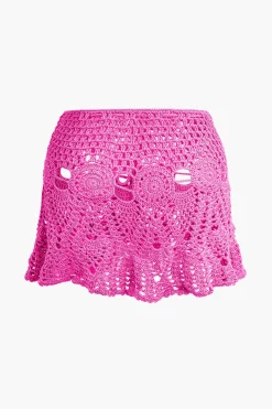 MICAS Knitwear|Vacation Sets-Crochet Halter Knit Cami Top And Mini Skirt Set